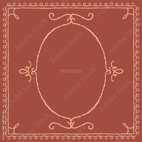 Series of classic story book cover page frame background layout template in warm autumn color
