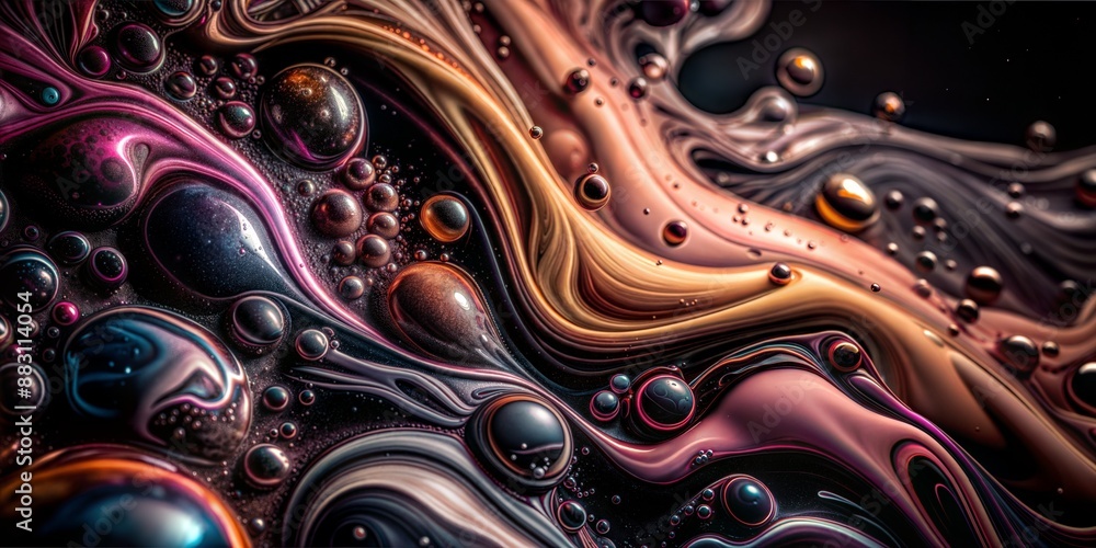 The image is a colorful abstract painting with many different colored spheres The image is a colorful abstract painting with many different colored spheres