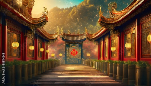 chinese temple in the night