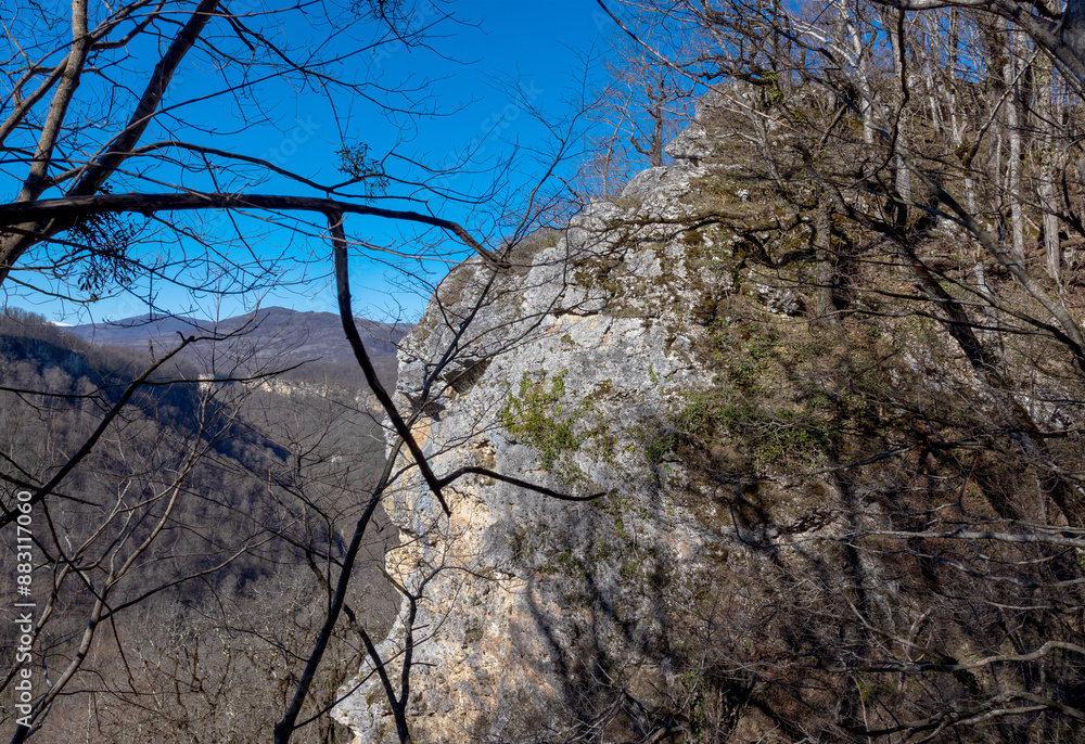 spring morning, a bird's-eye view of the mountainous area spring morning, a bird's-eye view of the mountainous area