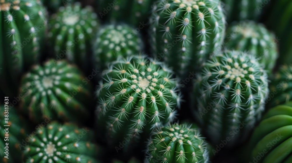A close-up view of numerous cacti with sharp thorns, illustrating resilience and survival in harsh conditions. The dense cluster emphasizes natural beauty and resilience. A close-up view of numerous cacti with sharp thorns, illustrating resilience and survival in harsh conditions. The dense cluster emphasizes natural beauty and resilience.