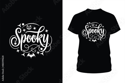 Spooky Halloween T Shirt Design Creepy and Eerie Graphic for Horror Lovers.