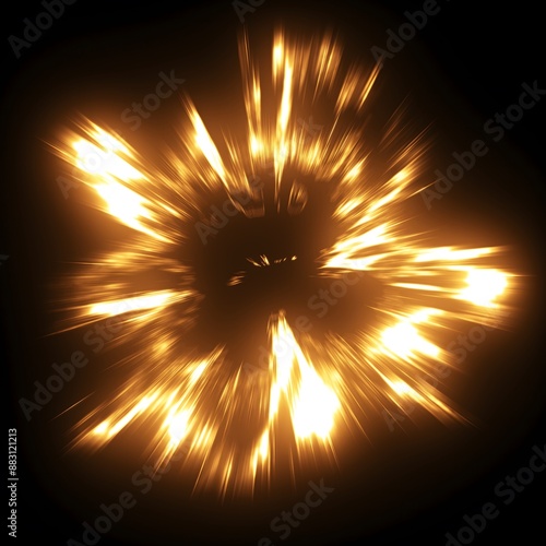 Hit wave and Impact Effect on black background, game effect, vfx