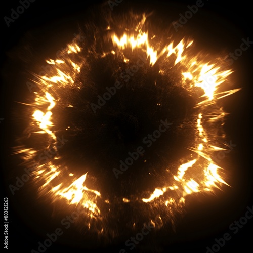 Hit and Impact Effect on black background, game effect, vfx