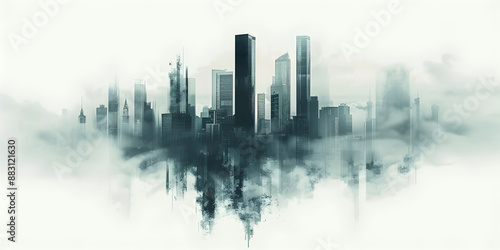 Big City Drawing Abstract Background