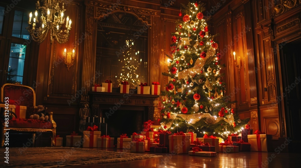 custom made wallpaper toronto digitalWhite room s Christmas tree brings New Year gifts