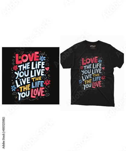  Typography T-Shirt Design Template, Illustration, Vector Graphics, Entertainment Shirt, T-Shirt Design.