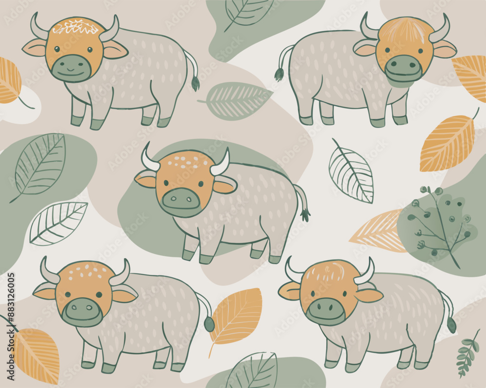 Obraz premium cute buffalow v2