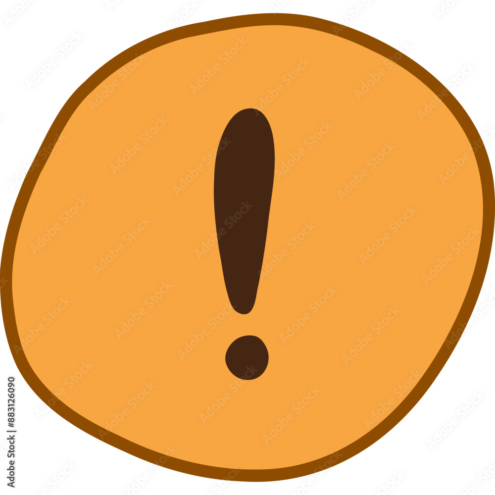 Exclamation point as important sign in checkbox in the shape of circle for weekly planner, notebook. Cute hand drawn mark for bullet journal. Diary note element. Exclamation point as important sign in checkbox in the shape of circle for weekly planner, notebook. Cute hand drawn mark for bullet journal. Diary note element.