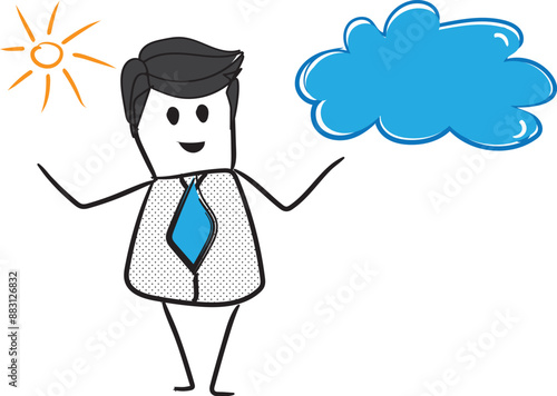 day and cloud sign with stickman