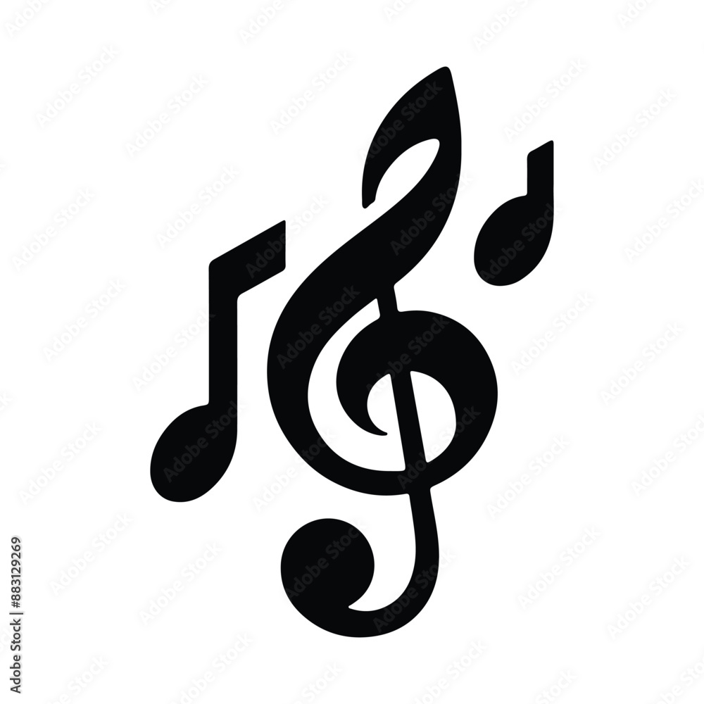 Black Music Note Vector Silhouette Icon Isolated on White Background for Musical Design and Illustration Black Music Note Vector Silhouette Icon Isolated on White Background for Musical Design and Illustration