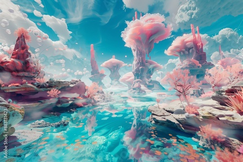 In a captivating virtual reality environment, users are immersed in imaginary worlds where they can explore diverse landscapes and create anything their imagination conjures, culture of possibility photo