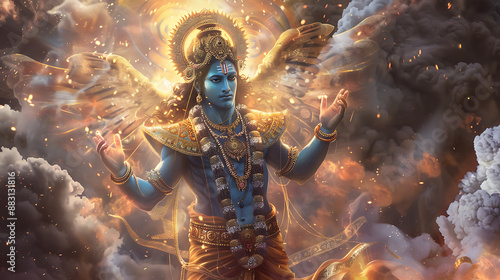 Vishnu, wallpaper, god of wealth and prosperity