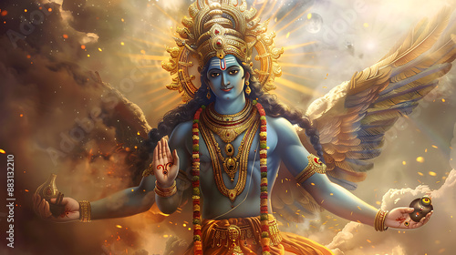 Vishnu, wallpaper, god of wealth and prosperity