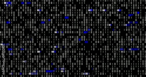 Binary code abstract matrix background. Cyber space, digital technology, big data and programming concept. 4K video animation 3d rendering.