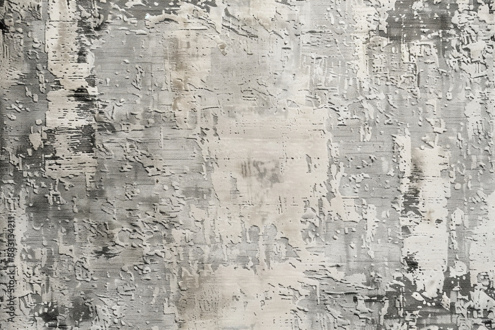 Fototapeta premium A highresolution texture of a light grey and white distressed area rug, with subtle grunge elements for an artistic touch. The pattern is dense yet airy to create depth on the surface, perfect as a b