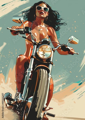 person on motorcycle, Pop art, which comes from the word popular art, is a flow of art that utilizes symbols and visual styles originating from popular mass media such as newspapers, television, adver