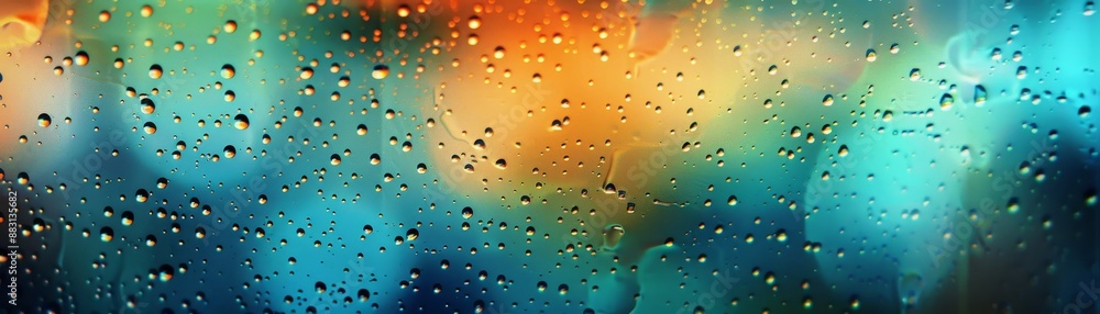 Water Droplets on a Colorful Background, Abstract, Nature, Macro, Photography Water Droplets on a Colorful Background, Abstract, Nature, Macro, Photography