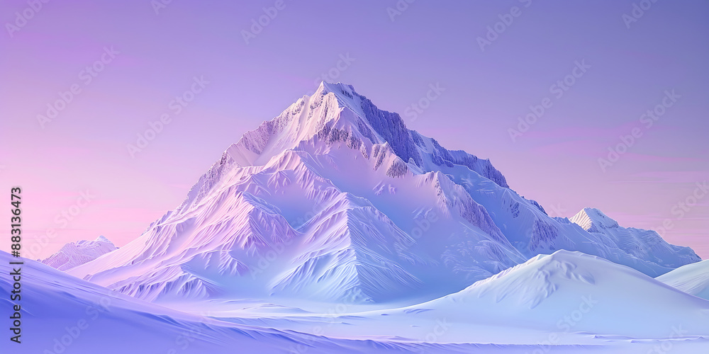 Snowy mountains at dawn Snowy mountains at dawn