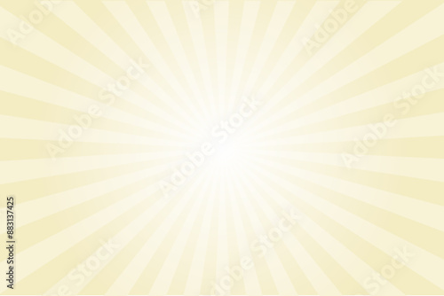 Transparent yellow sun ray vector background. Radial beam sunrise or sunset light retro design illustration. Light sunburst glowing background.