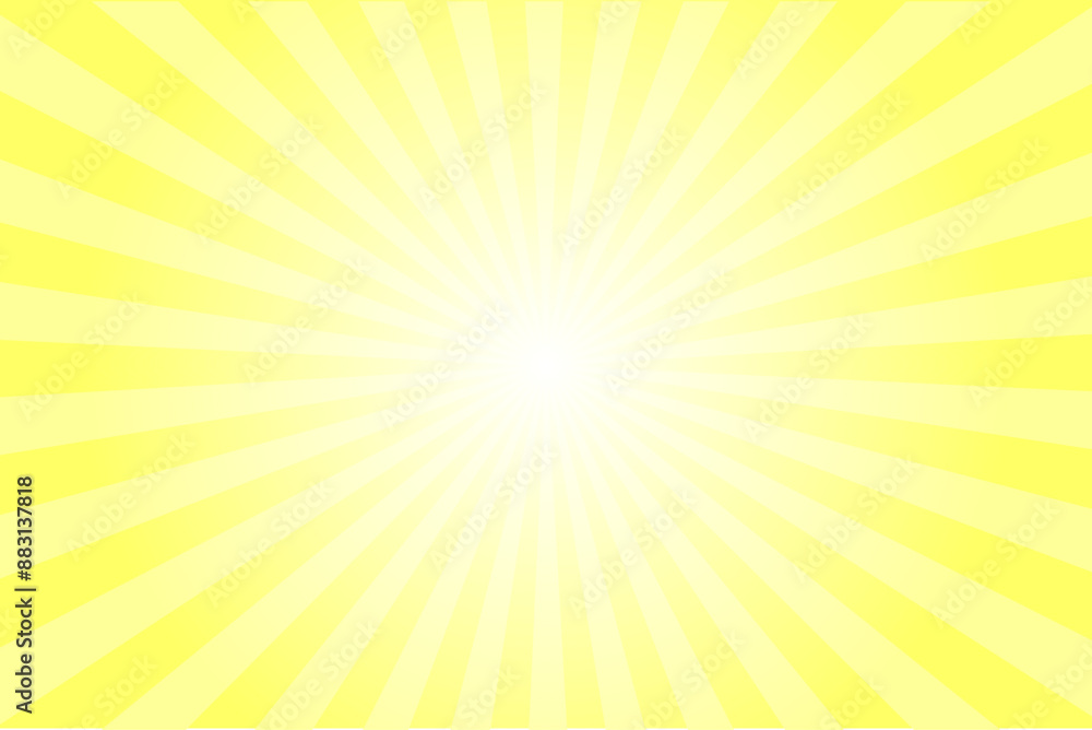 Light yellow sun ray vector background. Radial beam unmellow soft yellow sunrise or sunset light retro design illustration. Light yellow sunburst glowing background. Light yellow sun ray vector background. Radial beam unmellow soft yellow sunrise or sunset light retro design illustration. Light yellow sunburst glowing background.