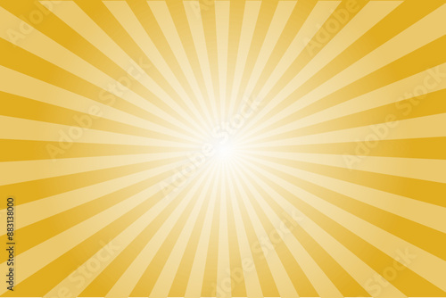 Wallpaper Mural Urobilin yellow sun ray vector background. Radial beam sunrise or sunset light retro design illustration. Light sunburst glowing background. Torontodigital.ca