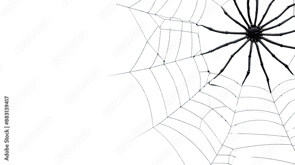 Fototapeta premium Spider web on transparent background
