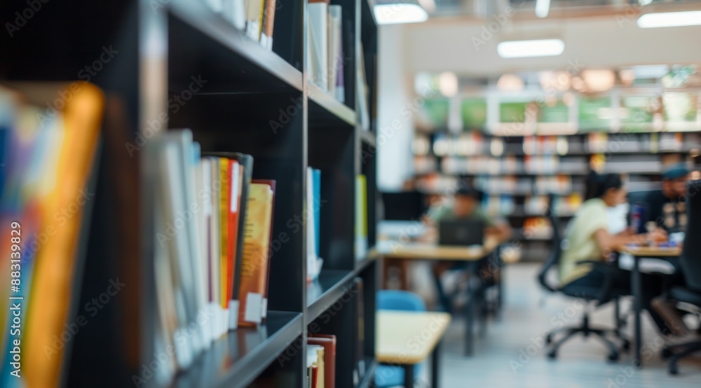 Blur background of children reading a book at spacious public library with large windows and natural scenery. Natural light interior photography. Blur background of children reading a book at spacious public library with large windows and natural scenery. Natural light interior photography.