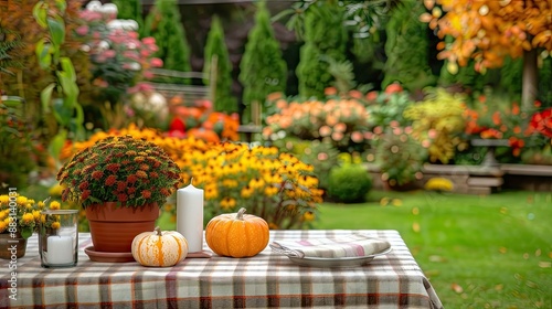 Autumnal Garden Table Setting