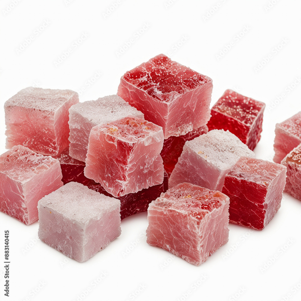 Turkish delight, isolated on white background Turkish delight, isolated on white background