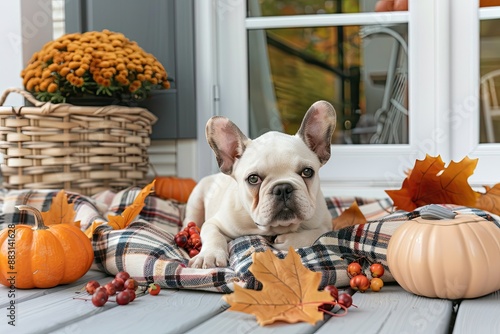 A French Bulldog's Autumn Daydream photo