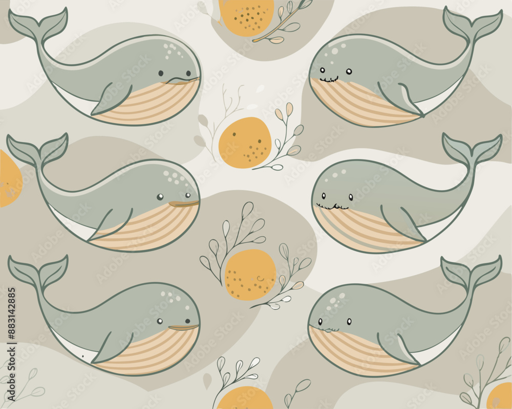 Naklejka premium cute whale