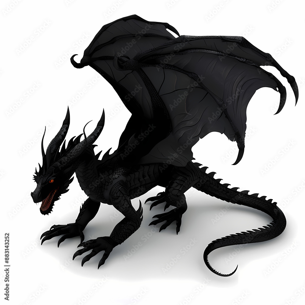 Fototapeta premium 3D dragon in white background vector image