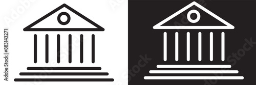 government building icon vector