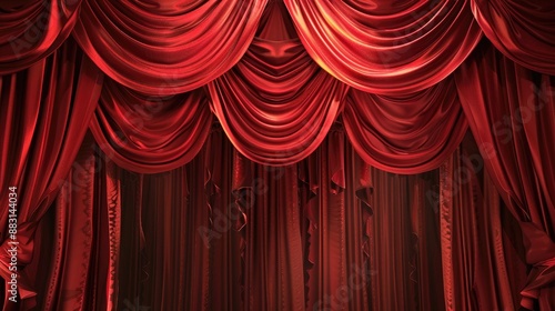 Red theater curtain photo ideal background