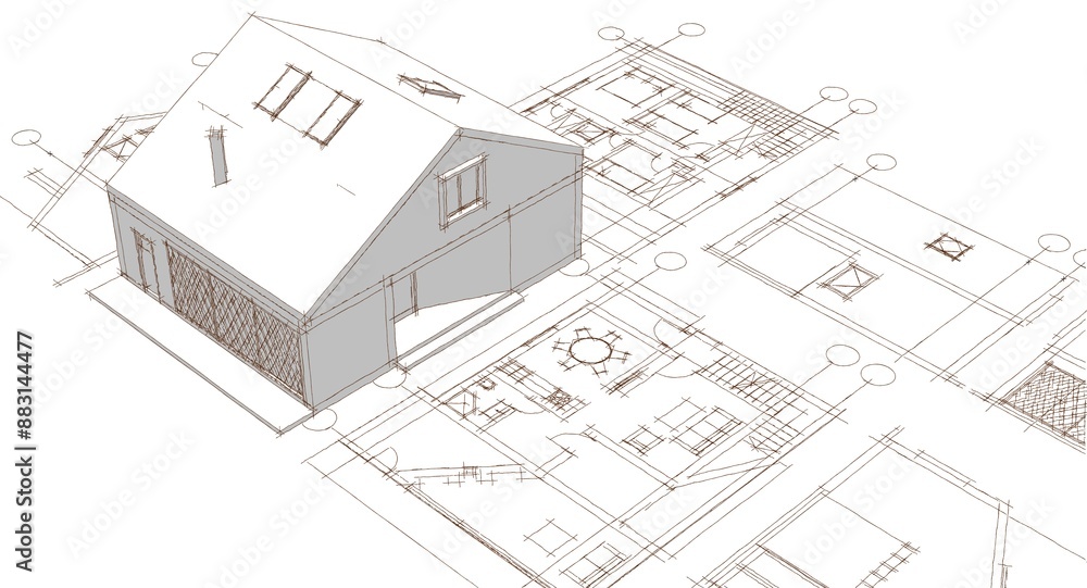 house plan 3d illustration house plan 3d illustration