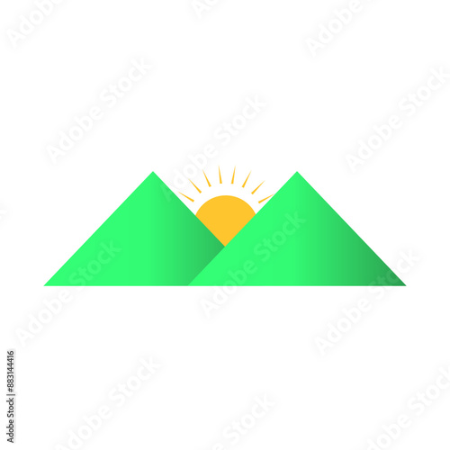 mountain sun graphic drawing simple