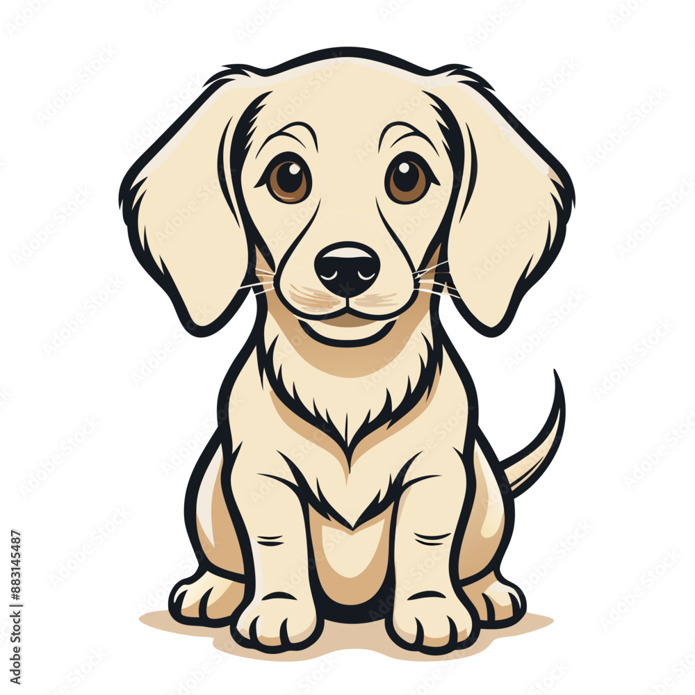 Playful dog in continuous line art drawing style. Puppy playing minimalist black linear sketch isolated on white background. Vector illustration Playful dog in continuous line art drawing style. Puppy playing minimalist black linear sketch isolated on white background. Vector illustration