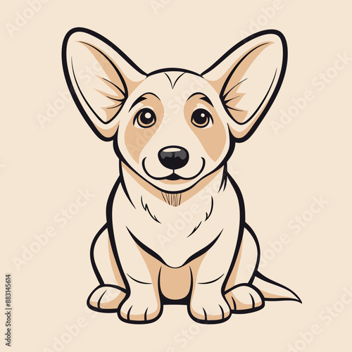 Playful dog in continuous line art drawing style. Puppy playing minimalist black linear sketch isolated on white background. Vector illustration