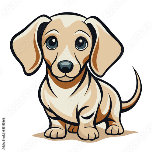 Playful dog in continuous line art drawing style. Puppy playing minimalist black linear sketch isolated on white background. Vector illustration