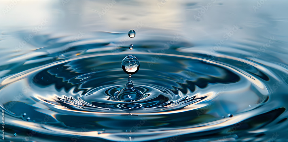 Clear Water drop with circular waves Clear Water drop with circular waves