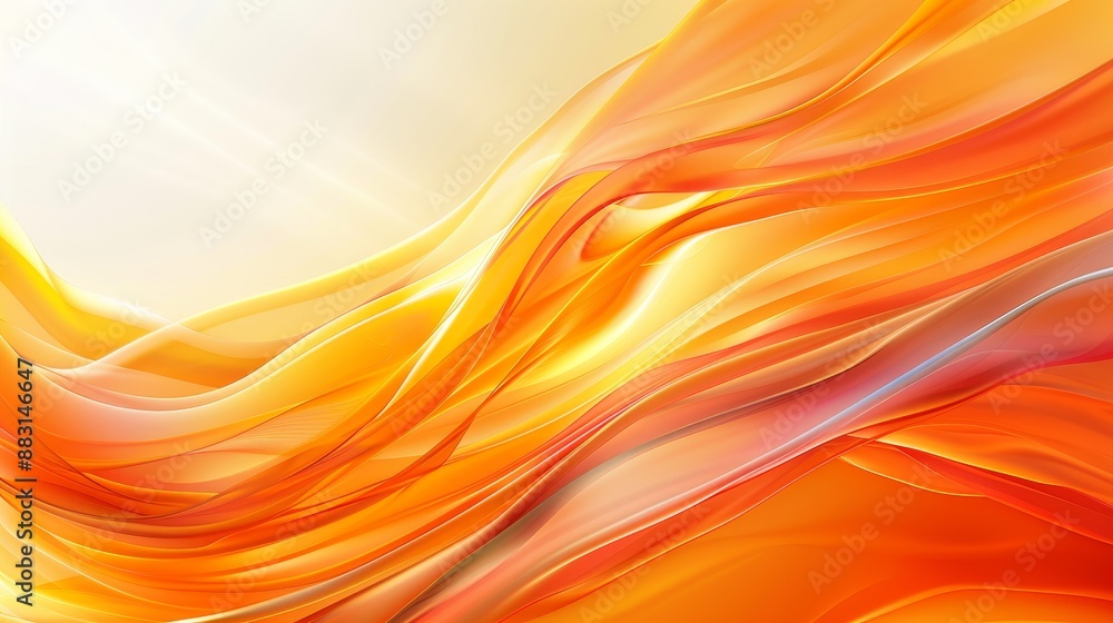 Abstract Wavy Orange Yellow Swirl Background Smooth Gradient, Fluid Curves, and Flowing Motion Abstract Wavy Orange Yellow Swirl Background Smooth Gradient, Fluid Curves, and Flowing Motion