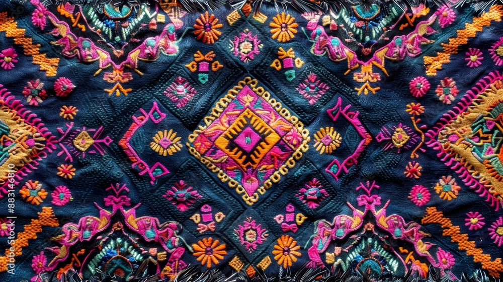 Woven fabric texture with intricate tribal patterns and vibrant colors, perfect for bohemianinspired wallpapers and eclectic graphic projects., Woven fabric texture with intricate tribal patterns and vibrant colors, perfect for bohemianinspired wallpapers and eclectic graphic projects.,