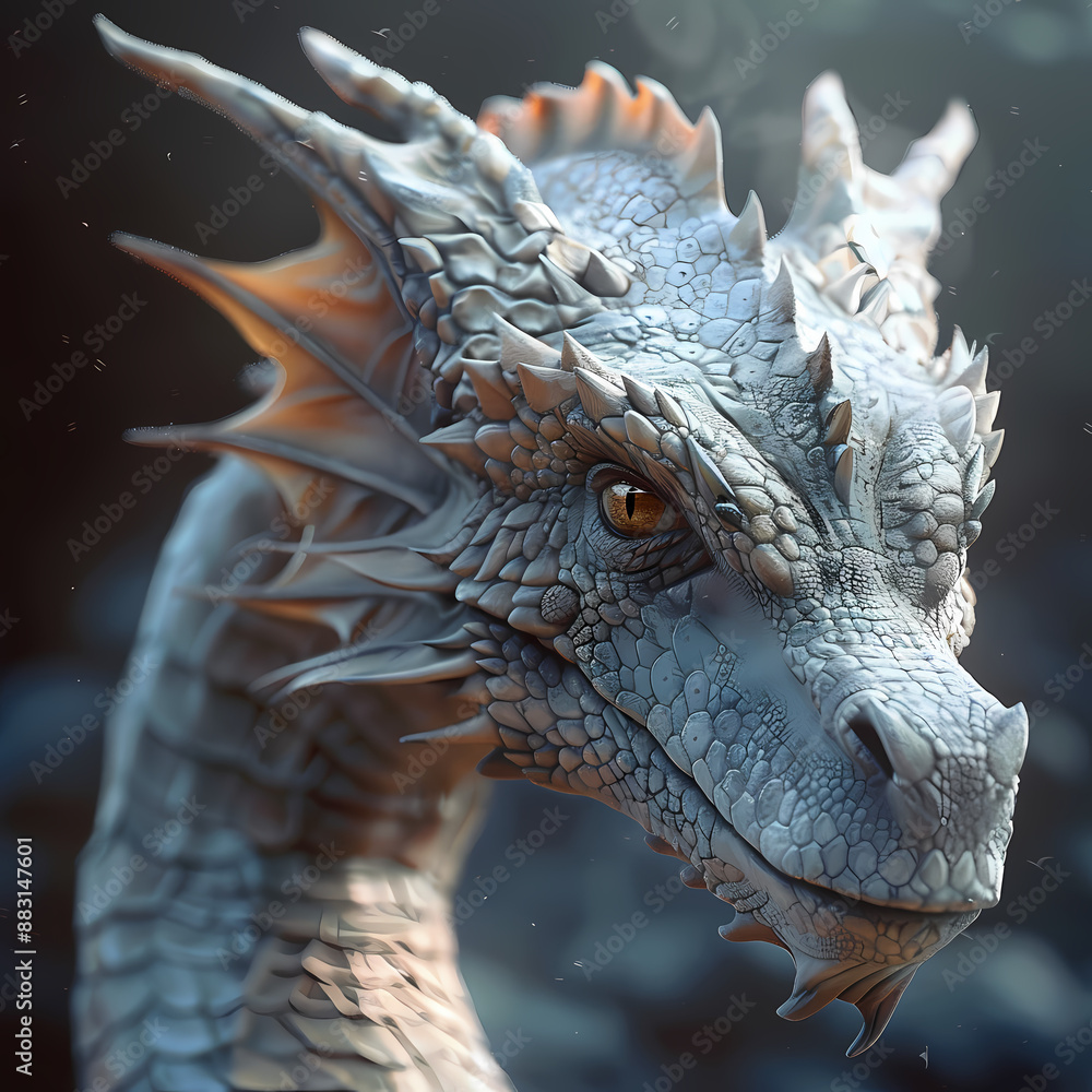33D dragon in white background vector image 33D dragon in white background vector image