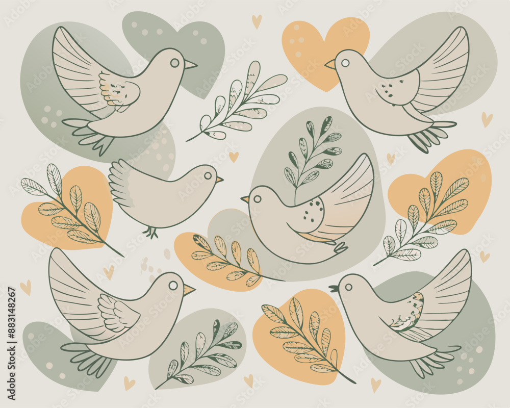 Fototapeta premium cute dove v5
