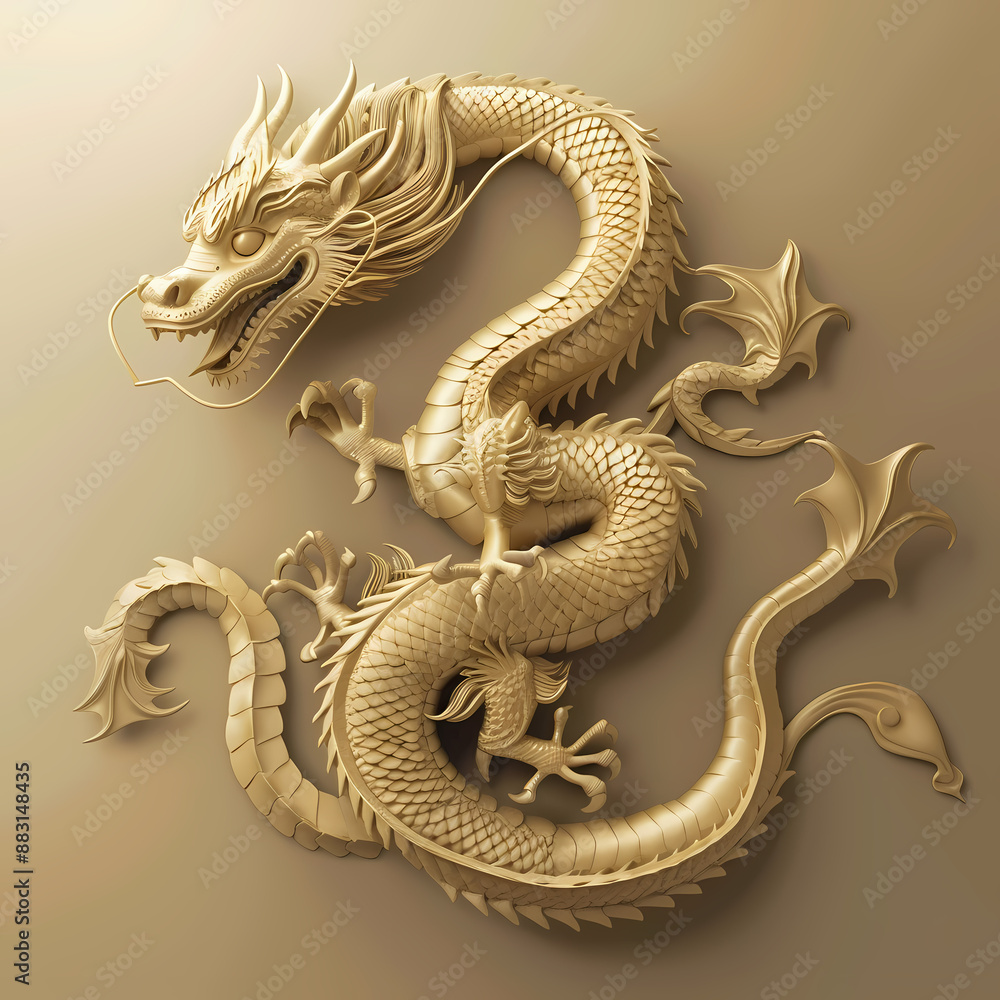 Obraz premium 33D dragon in white background vector image