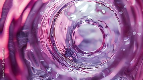 The mesmerizing interior of a bottle with layered shades of purple and pink liquid photo