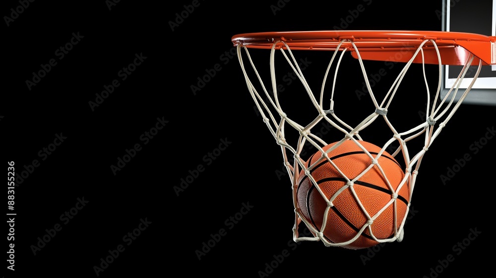 Basketball Swishing Through Hoop Basketball Swishing Through Hoop