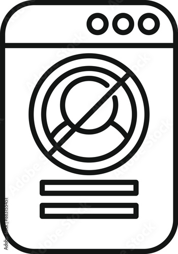 Smartphone is denying access with blocked user icon, depicting account suspension