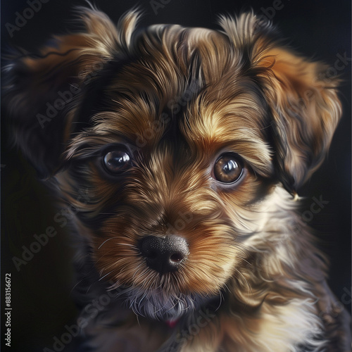 cute b puppy with big expressive eyes © eladia